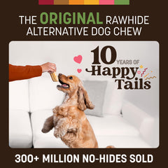 Earth Animal No Hide Chews pork rolls, bite-sized fun for puppies and seniors.