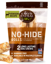Earth Animal No Hide venison chews for medium dogs provide long-lasting entertainment