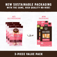 Earth Animal No Hide Salmon Roll packaging; digestible salmon protein for enjoyable chewing sessions.