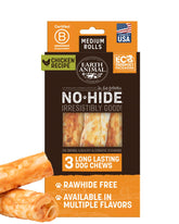 Earth Animal No Hide Rolls chicken pack three-count, long-lasting chew for medium dogs.