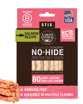 Earth Animal No-Hide Stix Salmon small-dog 80-count pack for long-lasting, rawhide-free chewing.