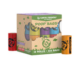 Earth Friendly 324-count poop bags in mixed colors for daily walks.