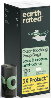 Earth Rated 3X Protect bags packaging highlighting durable odor-blocking design for cleanup