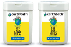 Earthbath hypoallergenic eye wipes fragrance-free for dogs and cats, gentle cleansing around eyes.