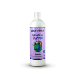 Earthbath Lavender dog shampoo bottle shows gentle cleansing for pets.