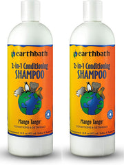 earthbath Mango Tango 2-in-1 bottle pour showing tropical scent and gentle cleansing