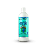 Earthbath Oatmeal & Aloe Conditioner bottle highlighting detangling benefits for dogs