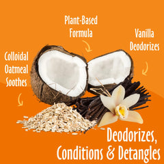 Earthbath Vanilla & Almond Spritz application mist on dog coat for deodorizing.