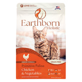 Earthborn Holistic Primitive Feline real chicken first ingredient boosts protein.