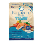 Earthborn Holistic unrefined smoked salmon bag showing first ingredient and premium protein.