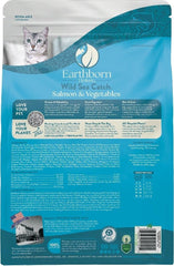 Earthborn Holistic Wild Sea Catch kibble closeup with salmon and whitefish proteins for brain and heart health.