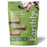 Earthly Earthbones packaging shows a simple, natural ingredient list for dogs.