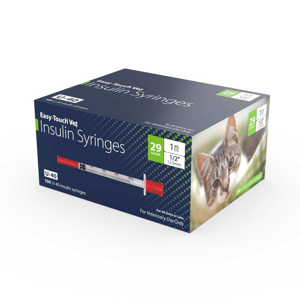 Easy Touch Pet U-40 syringe needle close-up for smooth at-home injections.