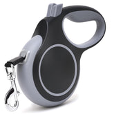 EC.TEAK 26ft retractable leash in black, retracted for easy storage during walks.