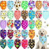 Eccliy spring dog bandana with flower pattern for a stylish sunny-day look.