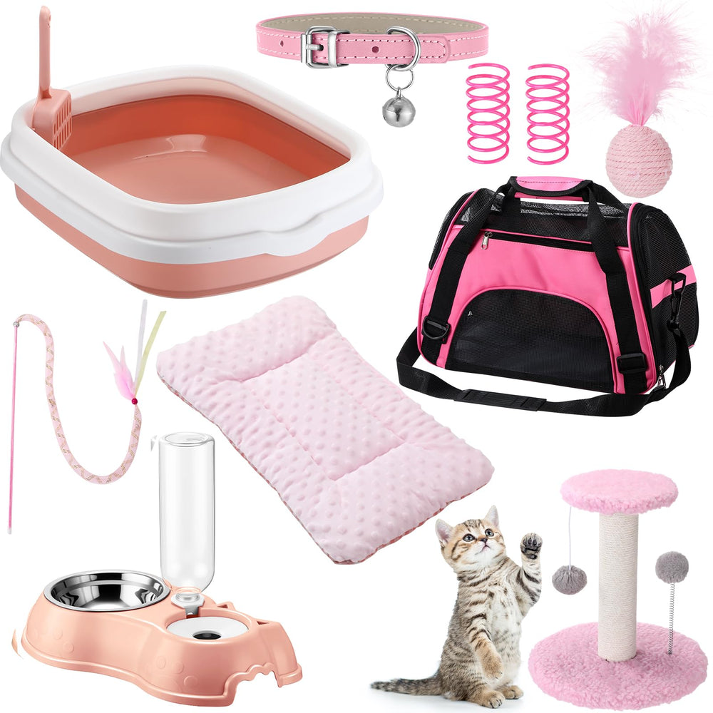 Eccliy kitten starter kit pink carrier bag for easy, stylish transport.