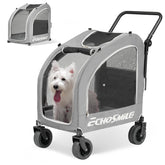 EchoSmile 4 Wheels Pet Stroller with ventilation windows for comfort.