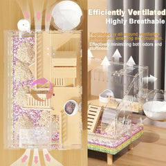Ecleng top-open dwarf hamster cage enabling hands-on interaction