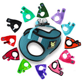 EcoBark Step-in harness in black mesh provides breathable comfort for tiny teacup dogs.
