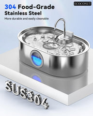 ECOCONUT tilted tray design reduces splashing while drinking.