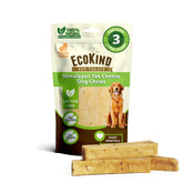 EcoKind Premium Gold Yak Cheese Himalayan chews packaging stack shows value for long lasting entertainment