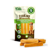 EcoKind Premium Gold Yak Cheese Himalayan dog chews packaging shows natural ingredients.