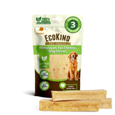 EcoKind Premium Gold Yak Chews: 6-8 inch sticks for large dogs, long-lasting chew.