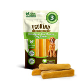 EcoKind Premium Gold Yak Chews pack for large dogs shows long-lasting chewing