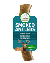 EcoKind smoked elk antler chew for large dogs, a durable long-lasting treat.