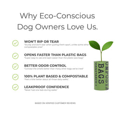 EcoLove Paws bags with peelable seals simplify bag removal on walks.