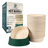 EcoWag 50-pack disposable bowls shown together for a clean, convenient feeding system.