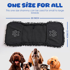 EDENATURE dog towel drying a large dog after rain