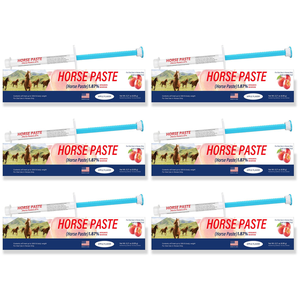 Edoia Apple Flavored Horse Paste pack shot shows convenient six-pack for easy administration.