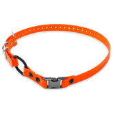 Educator bungee collar orange strap closeup shows waterproof Biothane