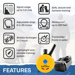 Educator ET-300 Mini E Collar waterproof collar for all-weather use.