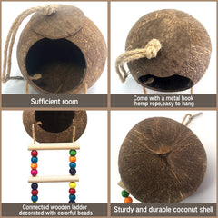 EEAIVNM coconut fiber shell closeup highlighting durable, safe nesting material ideal for nesting