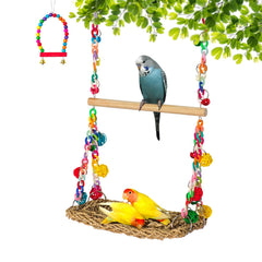 Eeaivnm natural bird swing hammock seagrass for enrichment and rest.
