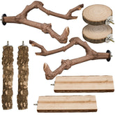 EELLAO grapevine claw-grinding perches provide natural chewing surface for parrots.