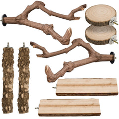 EELLAO grapevine claw-grinding perches provide natural chewing surface for parrots.