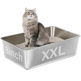 EGMEHOAD XXL stainless steel litter box with ample space for large cats