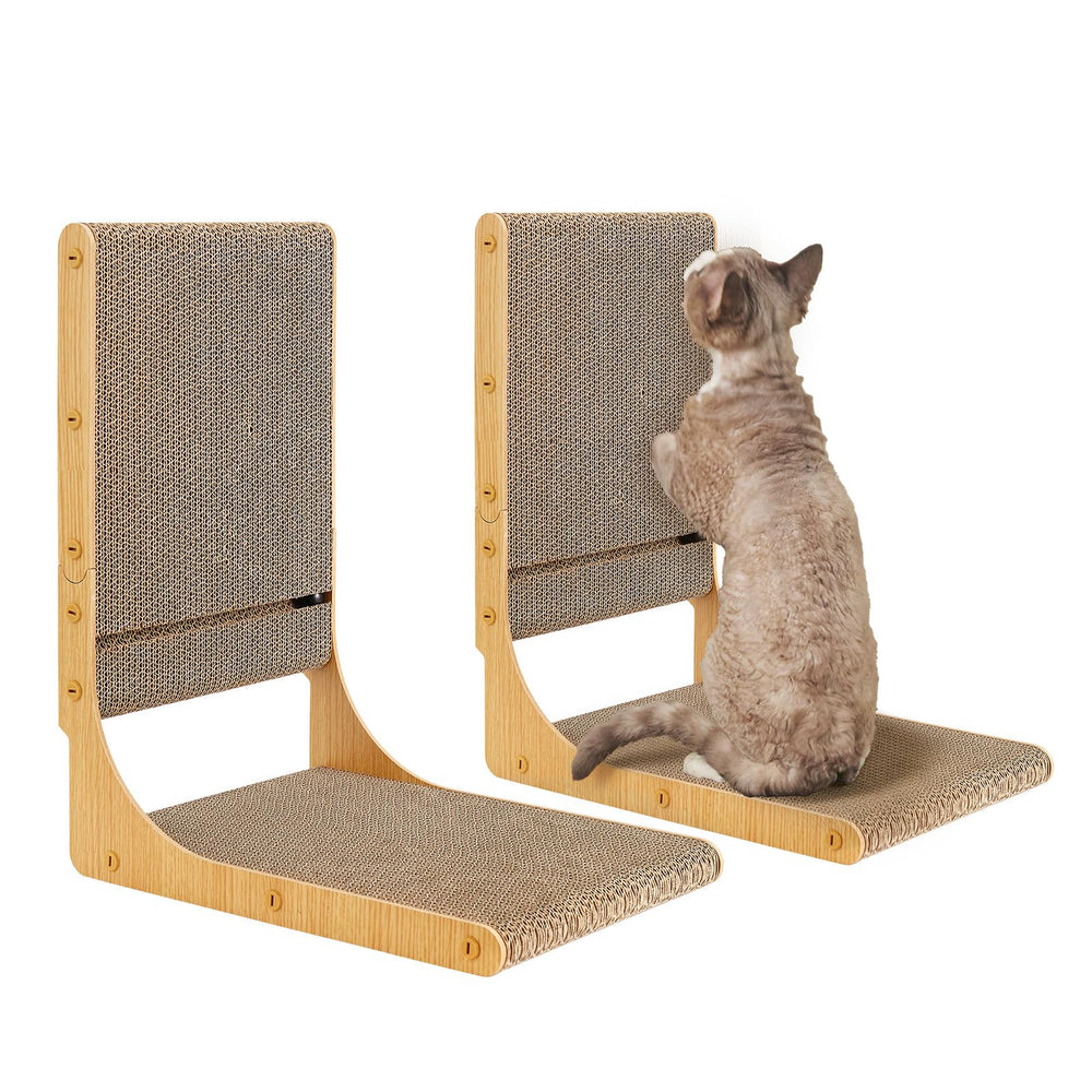 EHEYCIGA 2-pack cat scratcher in corner layout protects furniture and fits two rooms