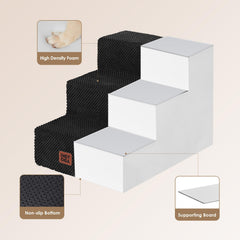 EHEYCIGA 3-step dog stairs on sofa, easy access for pets.