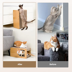 EHEYCIGA cardboard cat scratcher house top view inviting climbing and lounging.