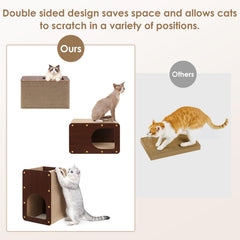 EHEYCIGA cat scratcher with wooden frame for added stability and longevity.