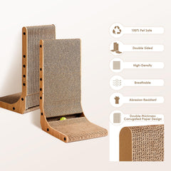 EHEYCIGA Cardboard Scratcher with Ball Toy for Indoor Cats' Interactive Play.
