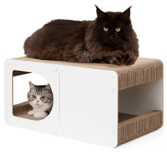 EHEYCIGA Cardboard Scratcher House front view for indoor cats.