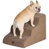 EHEYCIGA curved dog stairs 3-step camel provide stable climb for small dogs.