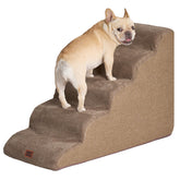 EHEYCIGA curved dog stairs with five steps for safe bed access for small dogs.