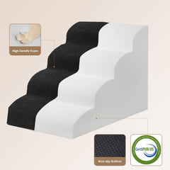 EHEYCIGA curved dog stairs 33D foam provides steady support.