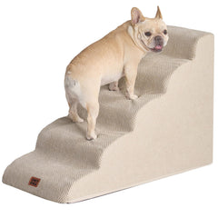 EHEYCIGA curved dog stairs at bed edge aid easy climbing for pets